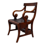 Chaise et marchepied de bibliothque en acajou de style rgence. angleterre
