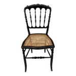 Chaise napoléon iii en bois noirci et cannage Chaise napoléon iii en bois noirci et cannage