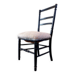 Chaise napolon iii en bois noirci et coton gris