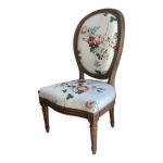 Chaise de nourrice mdaillon louis xvi 19e chintz sanderson  fleurs