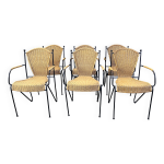 Chaises en osier par frederick weinberg, ann�es 1960, lot de 6