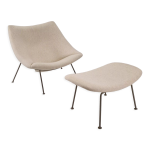 Chaise oyster avec pouf par pierre paulin pour artifort, annes 1960