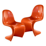 Chaises panton des années 1970 par verner panton, paire de 2 Chaises panton des années 1970 par verner panton, paire de 2