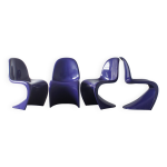 Chaises panton violettes de verner panton pour herman miller / felhbaum, 1976, Chaises panton violettes de verner panton pour herman miller / felhbaum, 1976,