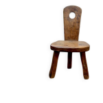 Chaise paysanne ancienne en bois massif pice artisanale au charme brut