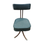 Chaise pivotante en ska� vert et acier chrom�, pullman, 1960