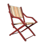 Chaise de plage pliante type transat vintage - 1960