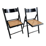 Chaises pliantes cann�es / bois