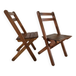 Chaises pliantes chalet  au feu de bois