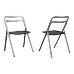 Chaises pliantes en cuir giorgio cattelan pour cidue, italie, années 1970 Chaises pliantes en cuir giorgio cattelan pour cidue, italie, années 1970