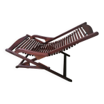 Chaise pliante en teck vintage