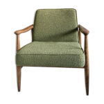Chaise polonaise vintage originale gfm - 87 conçue par juliusz k?dziorek en tissu bouclé Chaise polonaise vintage originale gfm - 87 conçue par juliusz k?dziorek en tissu bouclé
