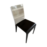 Chaise roche bobois bois marron fonc et plexiglass