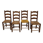 Chaises rustiques chêne artisanales 1900 Chaises rustiques chêne artisanales 1900