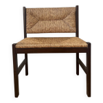 Chaise rustique moderniste en bois et paille