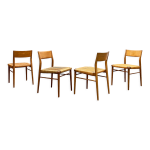 Chaises de salle  manger en bois de cerisier du milieu du sicle par georg leowald pour wilkhahn, set ...