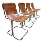 Chaise de salle  manger en cuir vintage calla arflex ari colombo