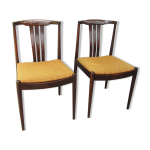 Chaises de salle  manger danoises modernes  lattes en palissandre, ensemble de 2