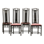 Chaises de salle  manger  dossier haut de conception italienne giorgetti avec revtement rose, annes ...