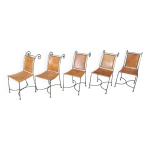 Chaises de salle à manger espagnoles en fer forgé, années 1960 Chaises de salle à manger espagnoles en fer forgé, années 1960