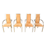 Chaises de salle  manger en laiton par belgochrom, annes 1970 - lot de 4