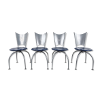 Chaises de salle  manger en mtal post - modernes, annes 1990