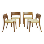 Chaises de salle  manger molteni & c en noyer avec assise en corde de papier, italie, annes 1990