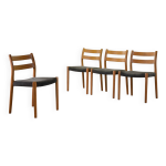 Chaises de salle � manger niels otto moller, mod�le 84, en h�tre massif avec velours gris