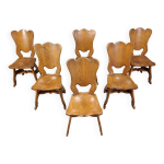 Chaises de salle à manger rustiques en chêne, pays - bas années 1960 Chaises de salle à manger rustiques en chêne, pays - bas années 1960