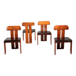Chaises de salle � manger sapporo en noyer de mario marenco pour mobilgirgi, ann�es 1970