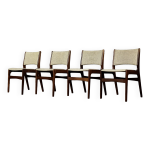 Chaises de salle à manger scandinaves modernes vintage en teck et laine beige modèle 89 par erik buch, ... Chaises de salle à manger scandinaves modernes vintage en teck et laine beige modèle 89 par erik buch, ...