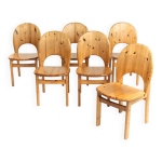 Chaises de salle � manger tulipes en pin danois glostrup, niels koefoed, danemark 1970
