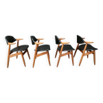 Chaises de salle  manger vintage cowhorn par tijsseling meubelfabriek, hulmefa, 1960,