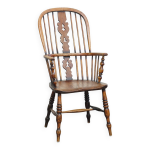 Chaise de salle  manger windsor  dossier haut, style anglais ancien