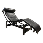 Chaise salon cassina lc4 le corbusier cuir rare cadre noir authentique