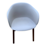 Chaise scandinave style elefy , coque blanche & pieds bois comme neuve