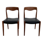 Chaise scandinave teck et skai