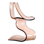 Chaise sculpturale plexiglas fum� vintage par michel dumas, 1970.