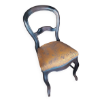 Chaise style louis phillipe en bois et tissu jean - paul gaultier