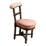 Chaise style louis xiii en acajou massif