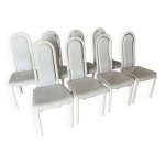 Chaises de table design 1980s cuir / bois
