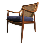 Chaise en teck et rotin, peter hvidt & orla molgaard nielsen modèle 147 pour france & son Chaise en teck et rotin, peter hvidt & orla molgaard nielsen modèle 147 pour france & son