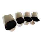 Chaise tulipe knoll coussin noir velours