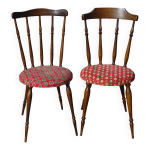 Chaises vintage, pieds compas, les 2