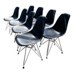 Chaises vitra - charles eames - modle plastic side chair pieds tour eiffel