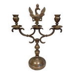 Chandelier 2 bras bronze, avec aigle, 19eme