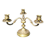 Chandelier 3 branches style rocaille / baroque en bronze patiné vieil or Chandelier 3 branches style rocaille / baroque en bronze patiné vieil or