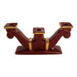 Chandelier 3 feux en faence saint - clment 1950'