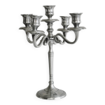 Chandelier 5 branches en mtal argent