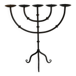 Chandelier  5 branches en mtal noir